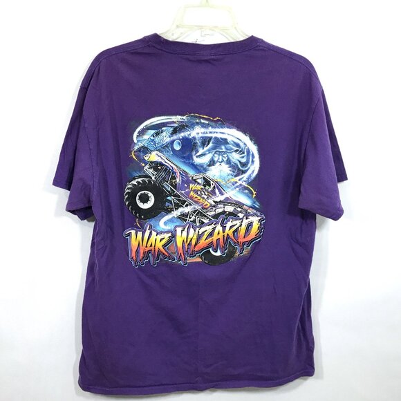 Monster Trucks War Wizard Graphic T-Shirt Purple Size L - Picture 4 of 5